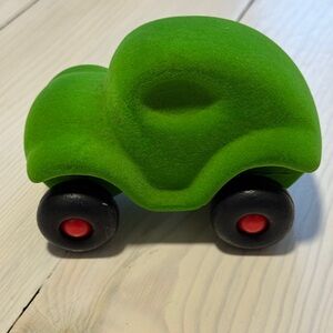 Rubbabu Green Toy Car with Black Wheels